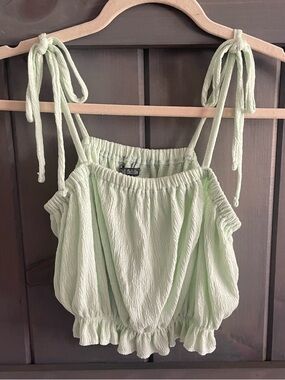 wild fable Mint Green Smocked Crop Top